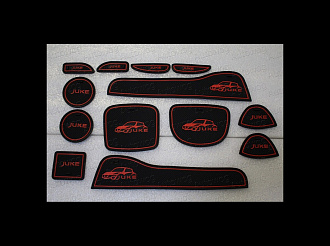 Коврики в ниши и кармашки Juke , красная окантовка 