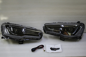 Тюнинг для Фары Lancer 10 2007 - 2017 дизайн AUDI , версия 2