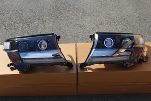 Тюнинг для Фары Land Cruiser 200 стиль 2016 +, чёрные