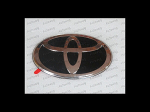 Эмблема Toyota на Prado 150 / Rav 40 / Highlander, черная (16 x11см.)