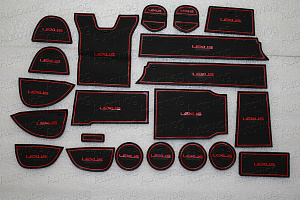 Тюнинг для Коврики в ниши и кармашки RX 350 / RX 200t / RX 450H 2016 +, красная окантовка 