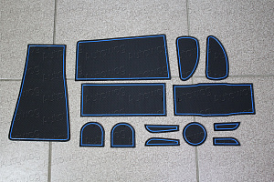 Тюнинг для Коврики в ниши и кармашки Prius 30 , синяя оконтовка 