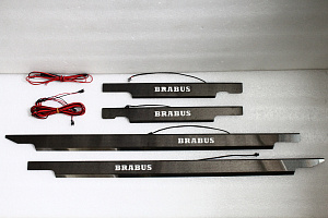 Тюнинг для Накладки G-class W463 на пороги дверей со светящейся надписью , чёрные 