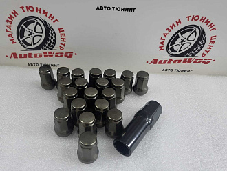 Гайки колёсные TopFit темн.хром  М12*1.5 ,7-гран. 20+1