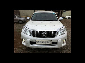 Дуга Prado 150 2010 +, на бампер передний, белый перламутр