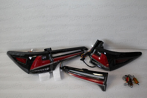 Тюнинг для Стопы Fortuner 2016 +, красные , дизайн Lexus , бегающий повтор, стиль 1