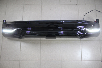 Губа передняя Land Cruiser 200 2016 +, Modellista c ходовыми огнями, черная