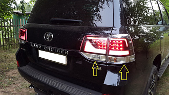 Планки Land Cruiser 200 2016 +, под стопы , чёрные . дизайн  Black Vision