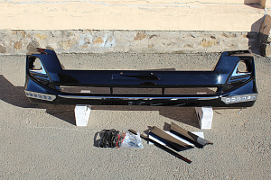 Тюнинг для Губа передняя Prado 150 2014 +, Modellista, с ходовыми огнями, версия 2, черная