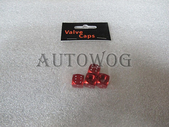 Колпачки на ниппеля Кубики, красные