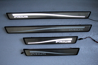 Накладки Prius 30 на пороги дверей с подсветкой , стиль 2 