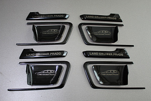 Тюнинг для Накладки Prado 150 вокруг внутренних ручек дверей, тёмный хром 