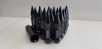 Гайки колёсные спортивные - карандаш сталь 1.5 чёрные