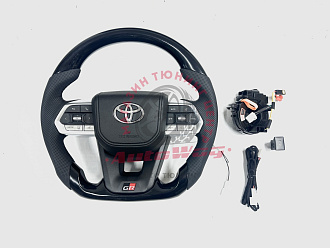 Руль Land Cruiser 200 дизайн LC300 / Prado 150 , Sport Design , чёрный лак