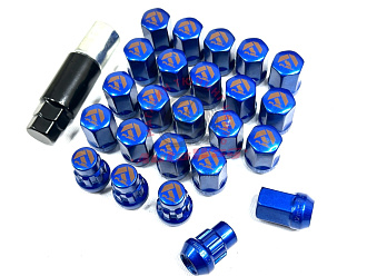 Гайки колёсные FUEL M12*1,5 24 штуки , синие