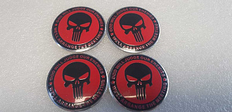 Наклейка на колпачки, для дисков 56мм Череп