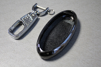 Брелок под ключ Nissan , тёмный хром , сталь 