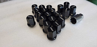 Гайки колёсные RAYS DURALUMIN M12*P1.5 чёрные 20шт.