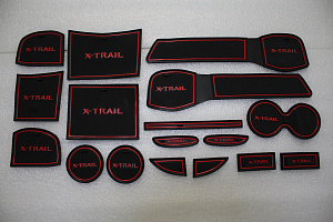 Тюнинг для Коврики в ниши и кармашки X-Trail 32 , красная окантовка