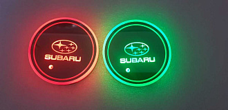 Вкладыш в подстаканник со светящимся логотипом Subaru