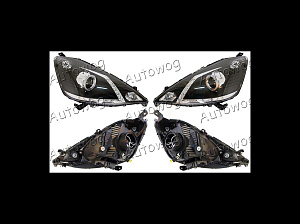 Тюнинг для Фары Fit 2007 - 2010 , черные , диодные 