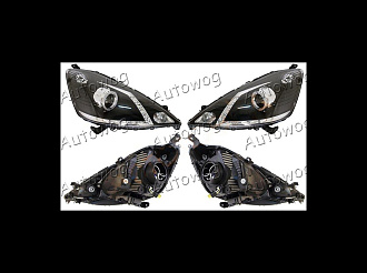 Фары Fit 2007 - 2010 , черные , диодные 