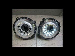 Тюнинг для Фары Merсedes G-class W463 / G63 / G65 биксенон дизайн Mansory, хром