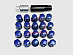 Гайки колёсные RAYS MSG синие 12*1.25 16г.+ 4 сек,+2 ключа,