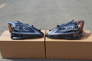 Тюнинг для Фары Lexus IS 250 2005 - 2012 , дизайн LX , стиль 1,  черные 