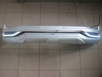 Губа передняя Land Cruiser 200 2016 +, Modellista c ходовыми огнями, серебро