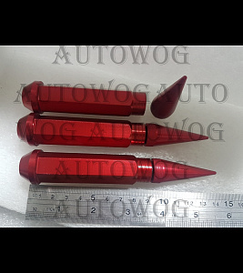 Гайки колёсные M12*1.5 красные длина 14см. карандаш