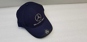 Кепка бейсболка с логотипом Mercedes , тёмно синяя