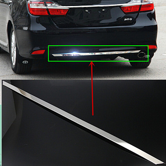 Накладка Camry V50 / V55 2015 +, на низ заднего бампера , хром 