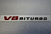 Надпись V8 BITURBO черная + красная 