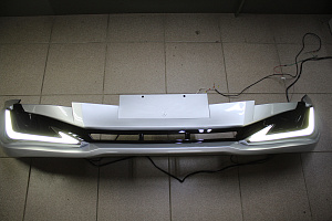 Тюнинг для Губа передняя Prado 120 Modellista с ходовыми огнями , серебро