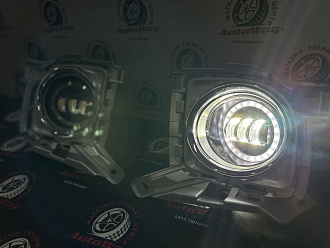 Туманки Land Cruiser 200 2012 - 2015 стиль Sport Luxury , тёмные , диодные