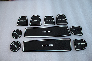 Тюнинг для Коврики в ниши и кармашки QX 56 / QX 80 , белая оконтовка 