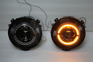 Тюнинг для Фары Merсedes G-class W463 / G63 / G65 2009 - 2015 чёрная, дизайн 2019