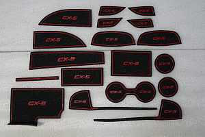 Тюнинг для Коврики в ниши и кармашки CX5 2017 +, красная оконтовка 