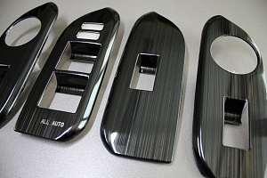 Тюнинг для Накладки Prado 150 на стеклоподъёмник под динамики , тёмный хром