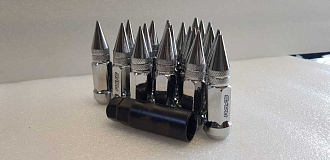 Гайки колёсные спортивные - карандаш сталь 1.5 хром 