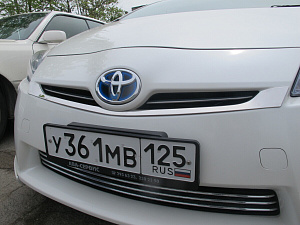 Тюнинг для Накладка Prius 30 2009 - 2011 под решетку радиатора, хром, сталь