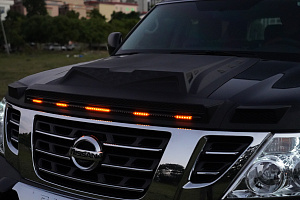 Тюнинг для Дефлектор капота Patrol Y62 2010 - 2019 , с подсветкой