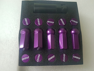 Гайки колёсные RAYS L-44мм M12*1.5 фиолетовые (сталь)