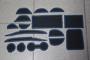 Тюнинг для Коврики в ниши и кармашки Prius 50 , синяя окантовка 