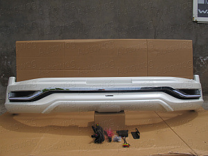 Тюнинг для Губа передняя Land Cruiser 200 2016 +, Modellista c ходовыми огнями, белый перламутр