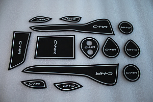 Тюнинг для Коврики в ниши и кармашки C-HR , белая окантовка 