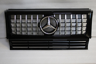 Решетка Mercedes G-class W463 дизайн AMG 2018 +, черная с хромом 