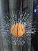 Наклейка 3D мяч оранжевый (баскетбольный)
