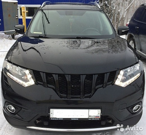 Тюнинг для Решетка X-Trail 32 дизайн TECH черная , не под камеру 